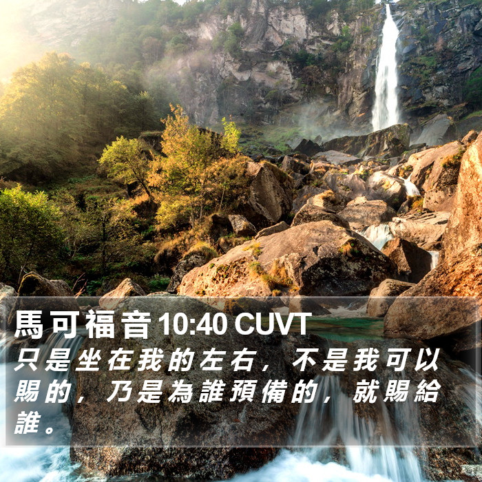 馬 可 福 音 10:40 CUVT Bible Study