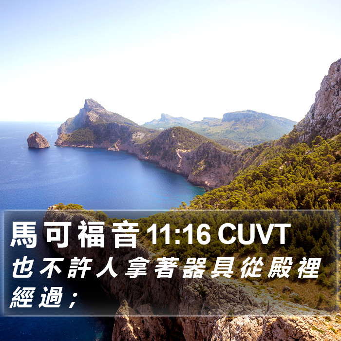 馬 可 福 音 11:16 CUVT Bible Study