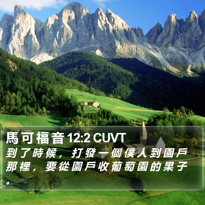 馬 可 福 音 12:2 CUVT Bible Study
