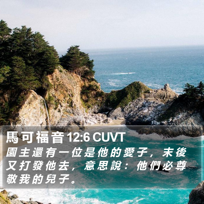 馬 可 福 音 12:6 CUVT Bible Study