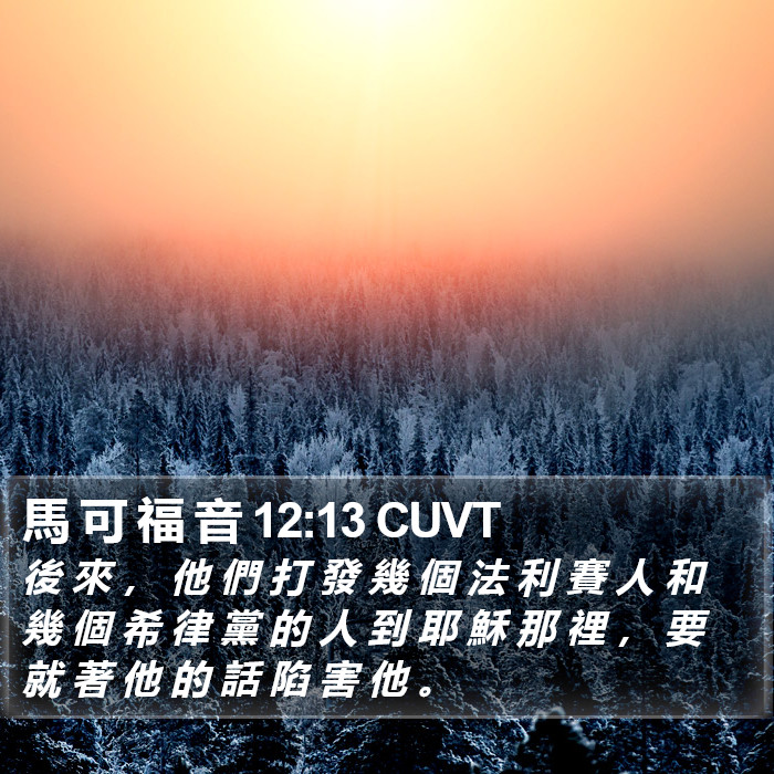 馬 可 福 音 12:13 CUVT Bible Study