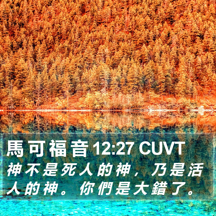 馬 可 福 音 12:27 CUVT Bible Study