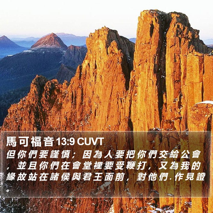 馬 可 福 音 13:9 CUVT Bible Study