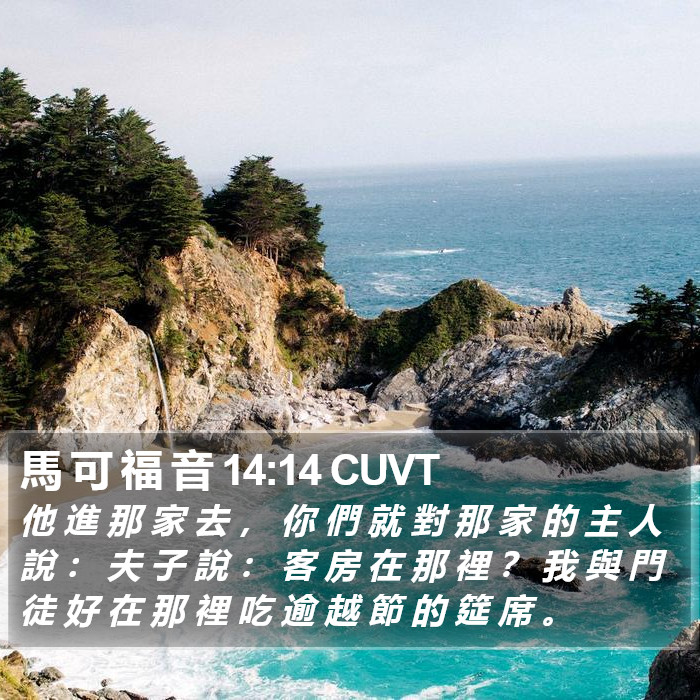 馬 可 福 音 14:14 CUVT Bible Study