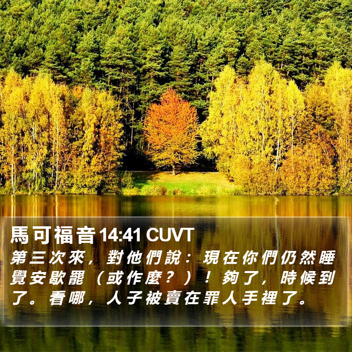 馬 可 福 音 14:41 CUVT Bible Study