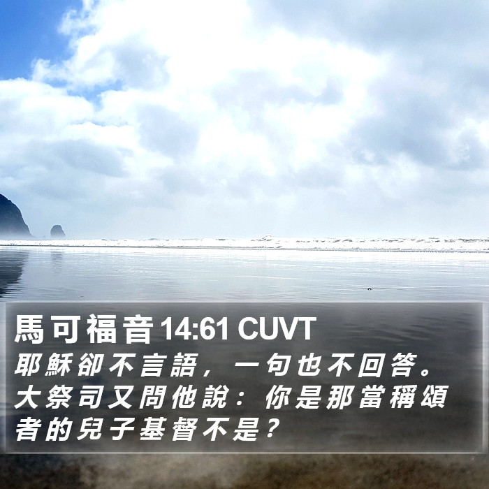 馬 可 福 音 14:61 CUVT Bible Study