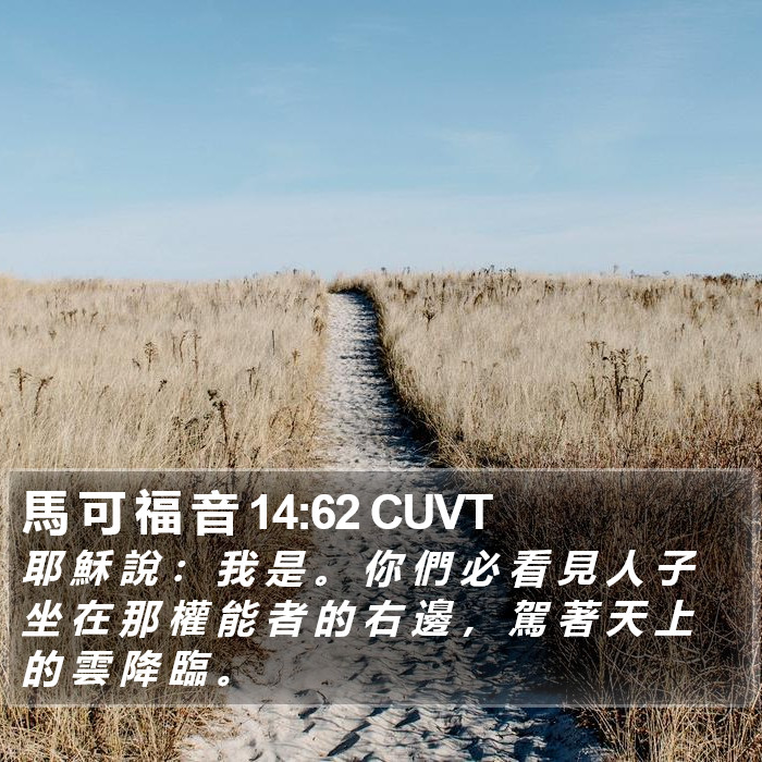 馬 可 福 音 14:62 CUVT Bible Study