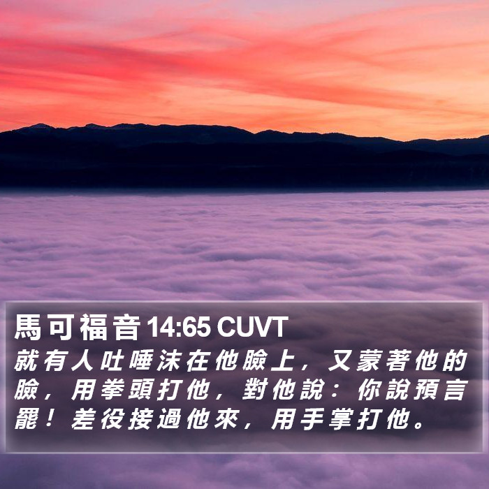 馬 可 福 音 14:65 CUVT Bible Study