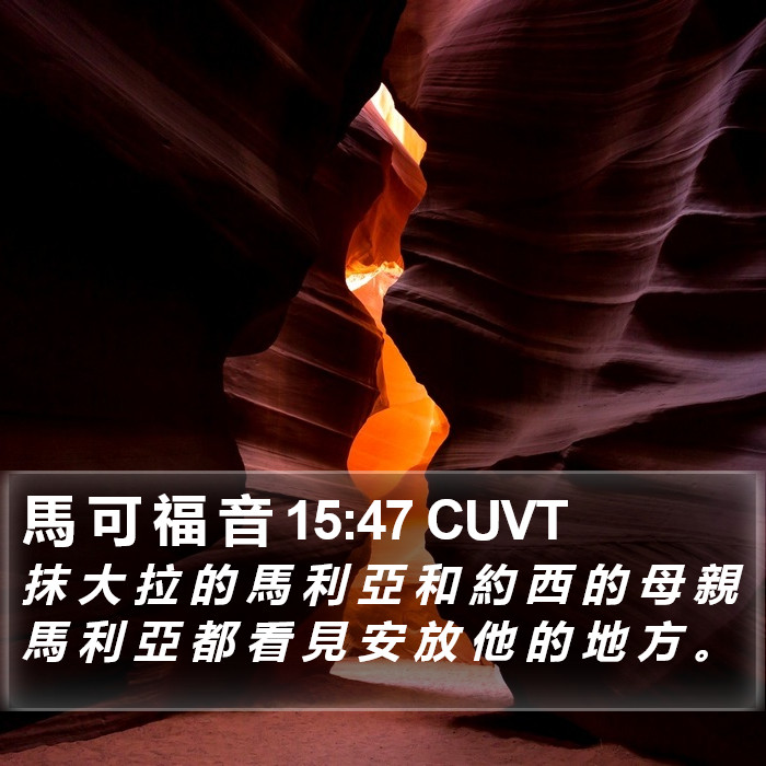馬 可 福 音 15:47 CUVT Bible Study