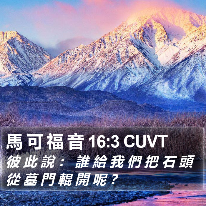 馬 可 福 音 16:3 CUVT Bible Study