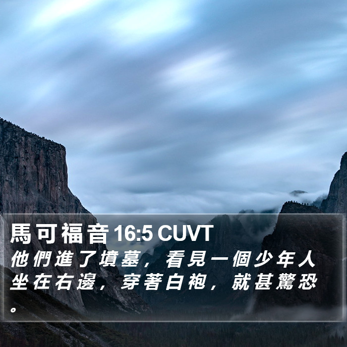 馬 可 福 音 16:5 CUVT Bible Study