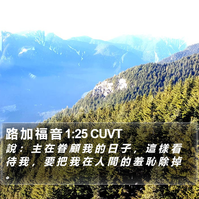 路 加 福 音 1:25 CUVT Bible Study