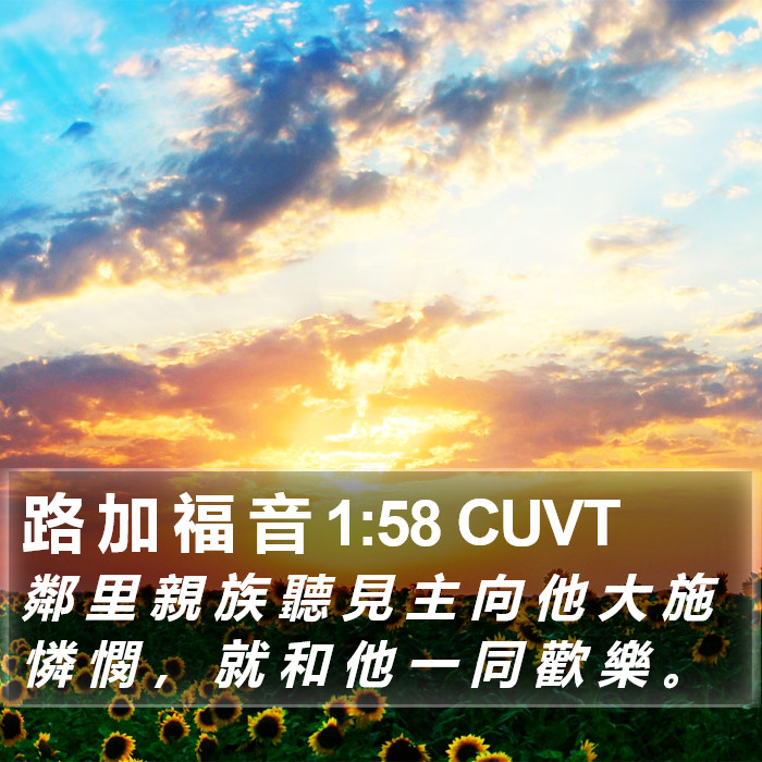 路 加 福 音 1:58 CUVT Bible Study