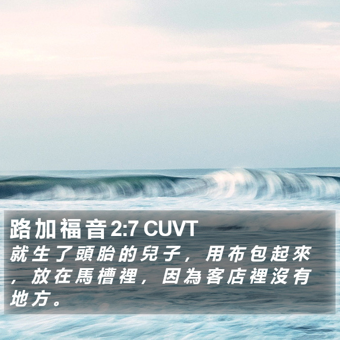 路 加 福 音 2:7 CUVT Bible Study