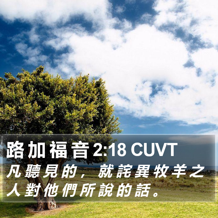 路 加 福 音 2:18 CUVT Bible Study