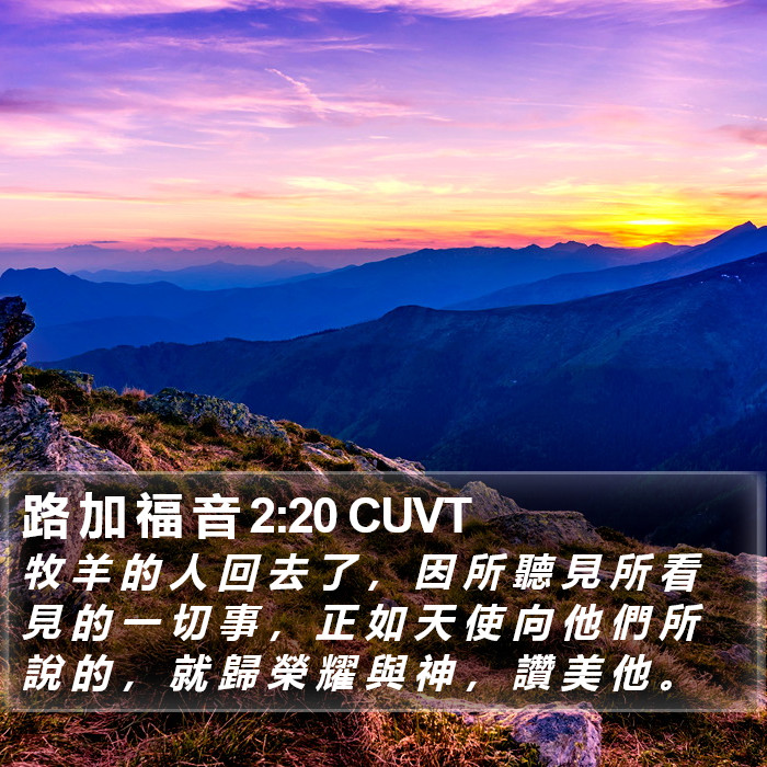 路 加 福 音 2:20 CUVT Bible Study