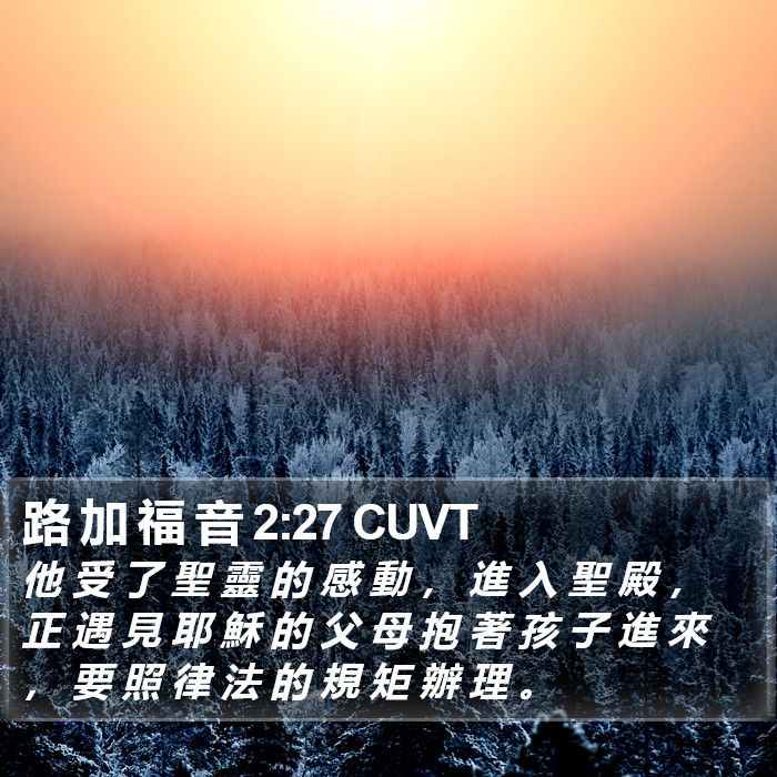 路 加 福 音 2:27 CUVT Bible Study