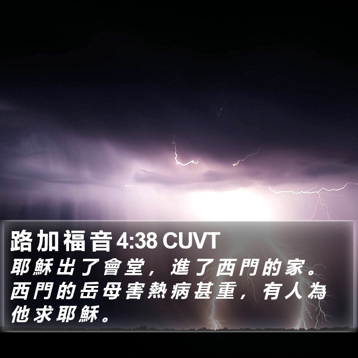 路 加 福 音 4:38 CUVT Bible Study