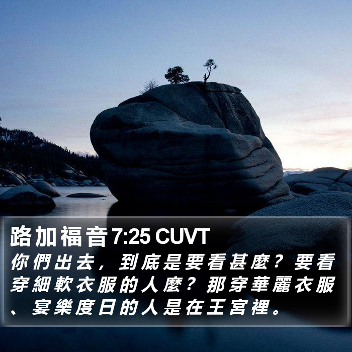 路 加 福 音 7:25 CUVT Bible Study