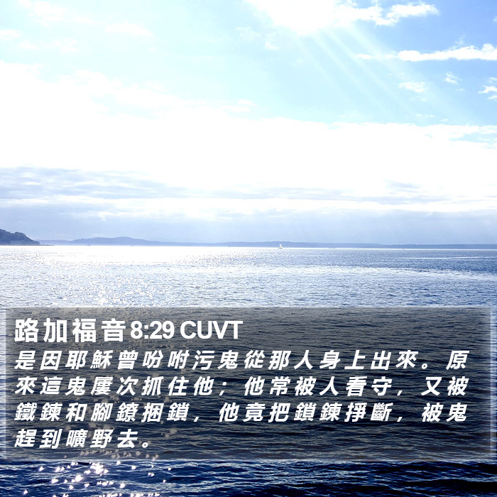 路 加 福 音 8:29 CUVT Bible Study