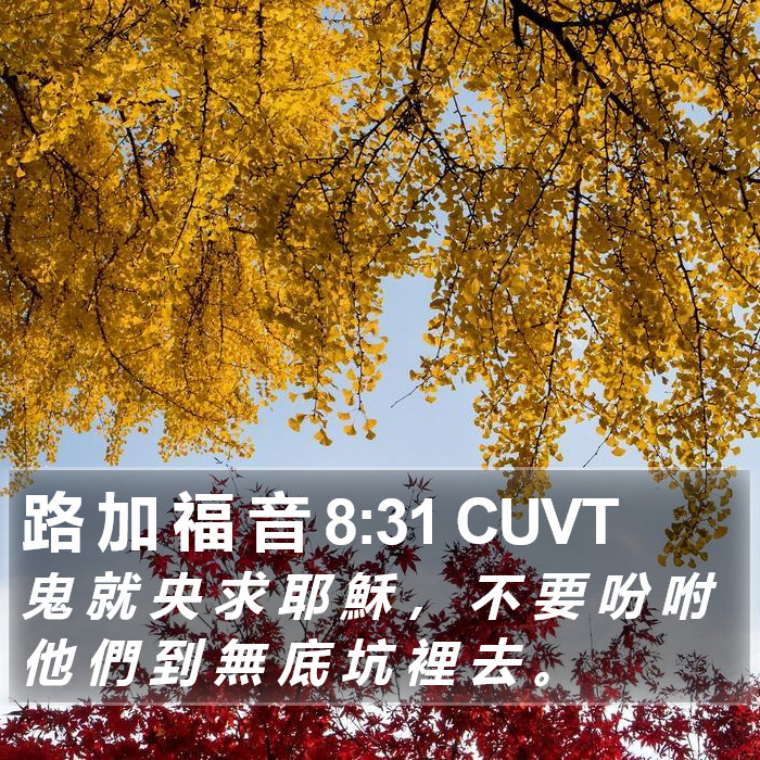 路 加 福 音 8:31 CUVT Bible Study