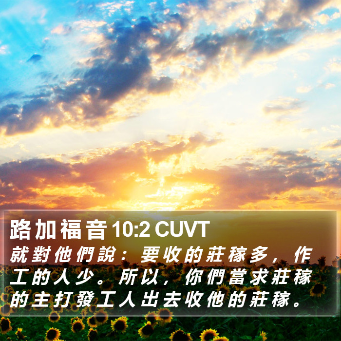 路 加 福 音 10:2 CUVT Bible Study