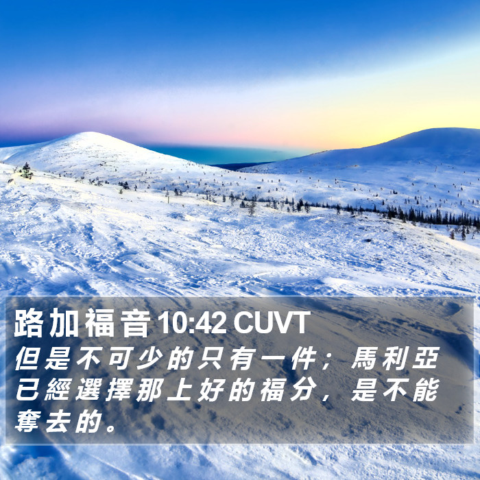 路 加 福 音 10:42 CUVT Bible Study