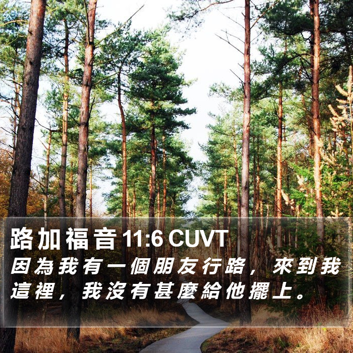路 加 福 音 11:6 CUVT Bible Study