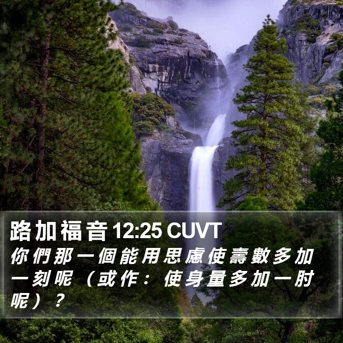 路 加 福 音 12:25 CUVT Bible Study
