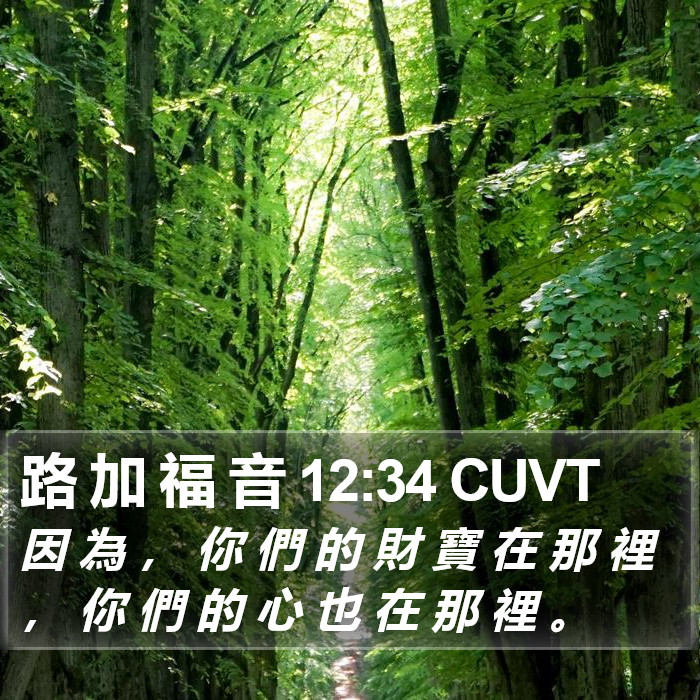 路 加 福 音 12:34 CUVT Bible Study