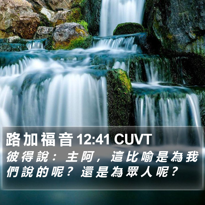 路 加 福 音 12:41 CUVT Bible Study