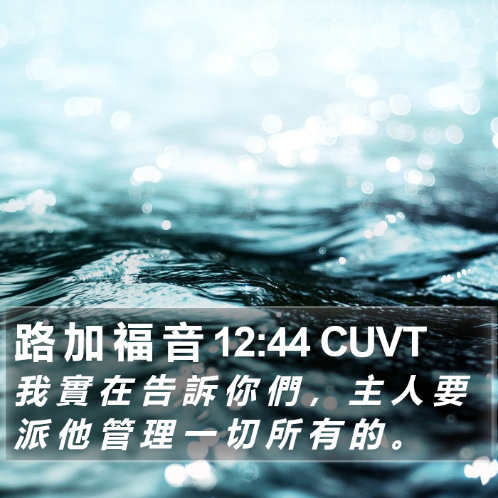 路 加 福 音 12:44 CUVT Bible Study