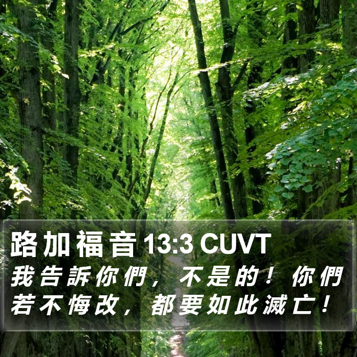 路 加 福 音 13:3 CUVT Bible Study