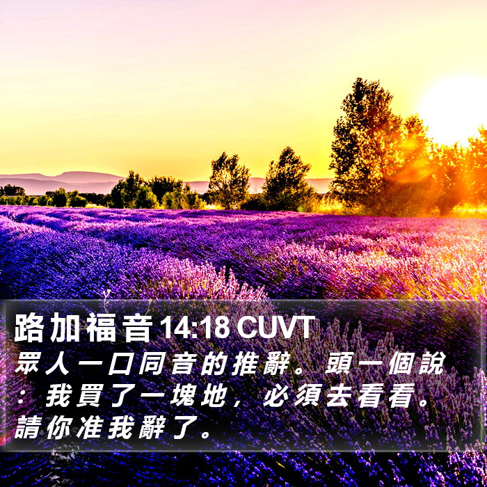 路 加 福 音 14:18 CUVT Bible Study