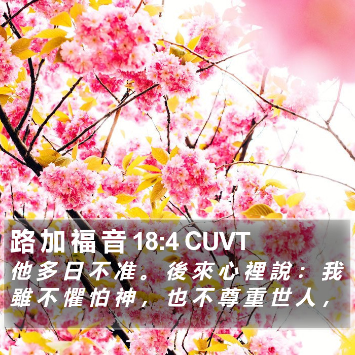 路 加 福 音 18:4 CUVT Bible Study