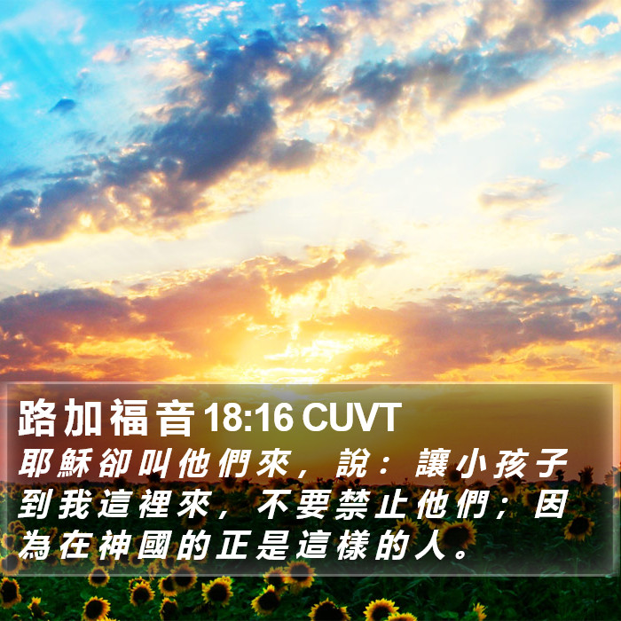 路 加 福 音 18:16 CUVT Bible Study