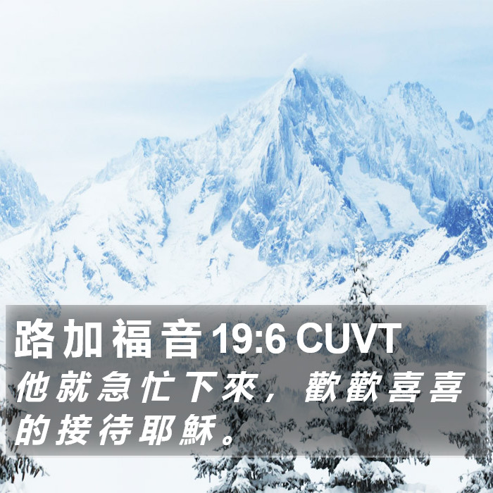 路 加 福 音 19:6 CUVT Bible Study