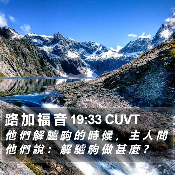 路 加 福 音 19:33 CUVT Bible Study