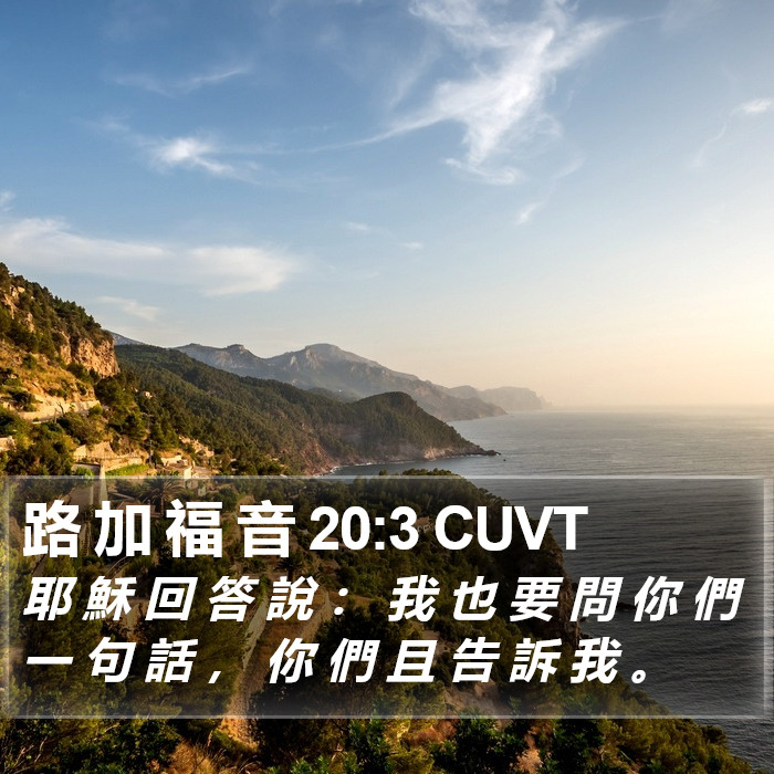 路 加 福 音 20:3 CUVT Bible Study