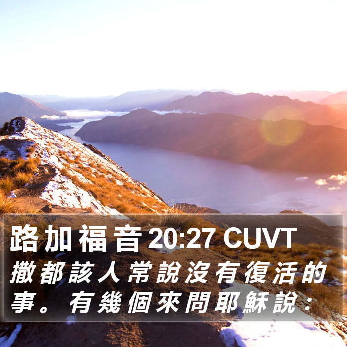 路 加 福 音 20:27 CUVT Bible Study