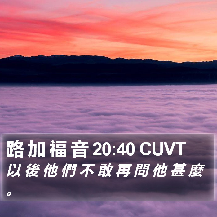 路 加 福 音 20:40 CUVT Bible Study