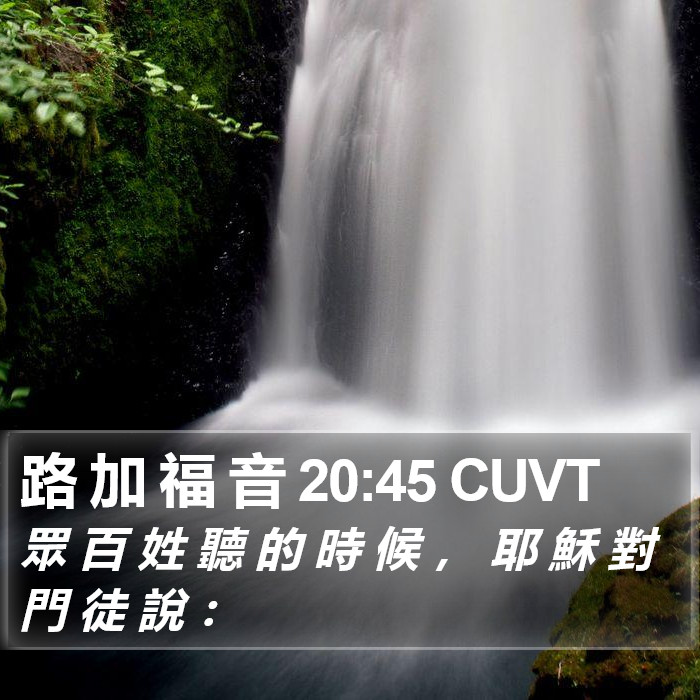 路 加 福 音 20:45 CUVT Bible Study