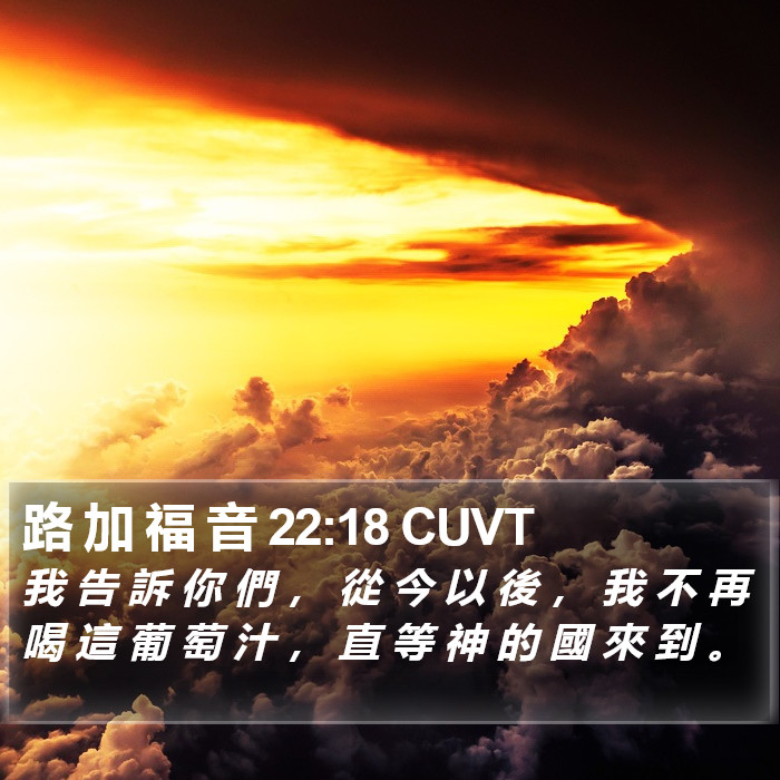 路 加 福 音 22:18 CUVT Bible Study