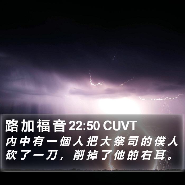 路 加 福 音 22:50 CUVT Bible Study