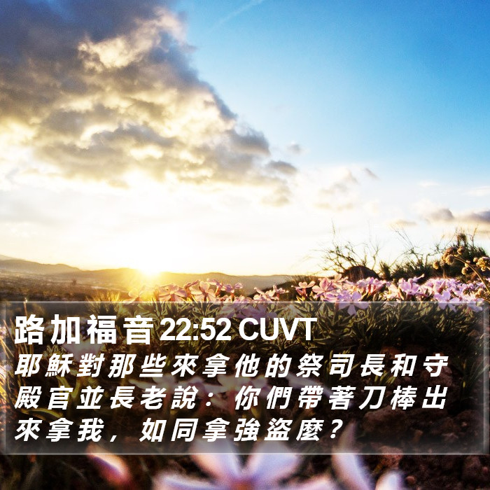 路 加 福 音 22:52 CUVT Bible Study