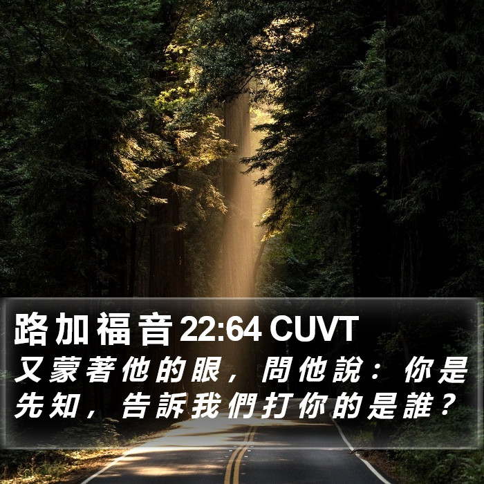 路 加 福 音 22:64 CUVT Bible Study