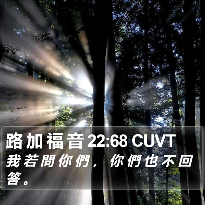 路 加 福 音 22:68 CUVT Bible Study