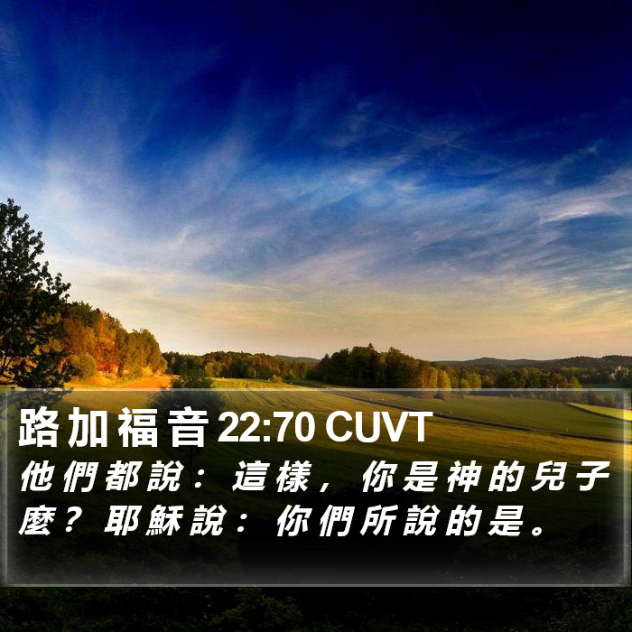 路 加 福 音 22:70 CUVT Bible Study