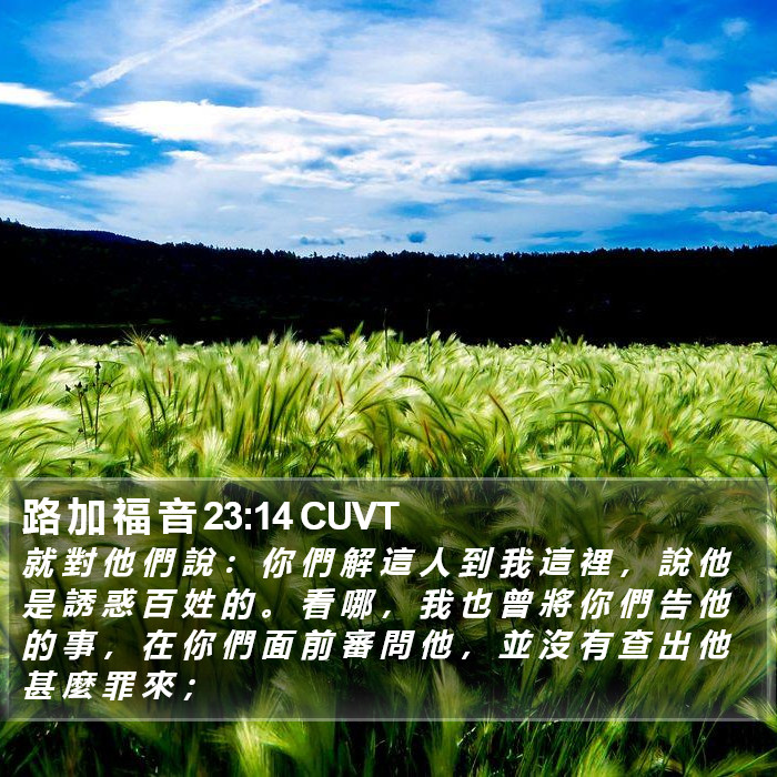 路 加 福 音 23:14 CUVT Bible Study