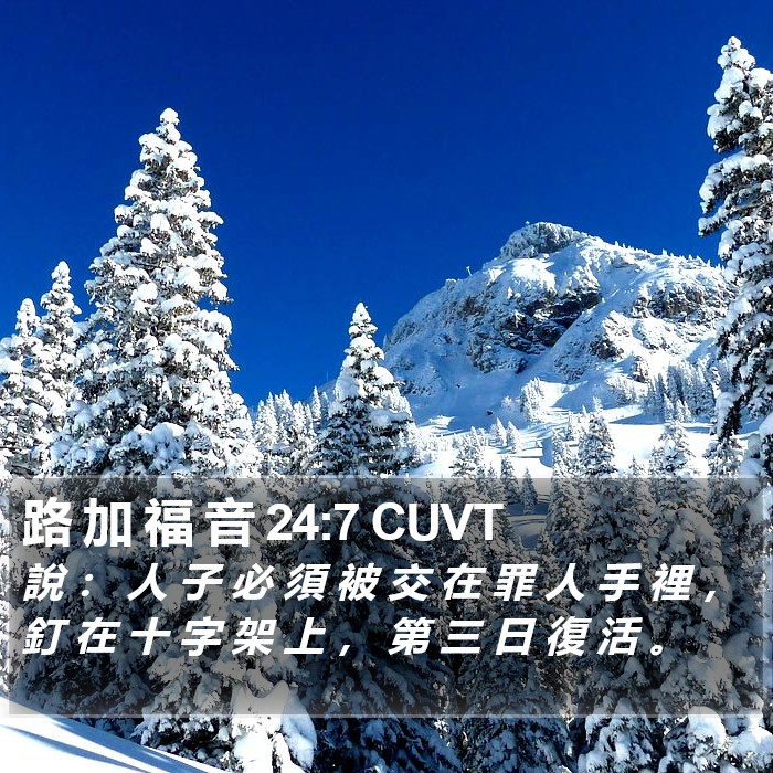 路 加 福 音 24:7 CUVT Bible Study